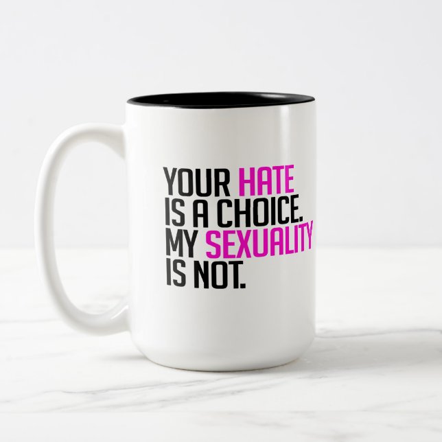 Caneca De Café Em Dois Tons Seu Ódio é uma escolha (Esquerda)