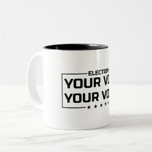 Caneca De Café Em Dois Tons Seu voto é preto