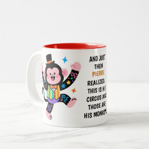 Caneca De Café Em Dois Tons (Seus) Macacos de Circo Personalizados Divertidos