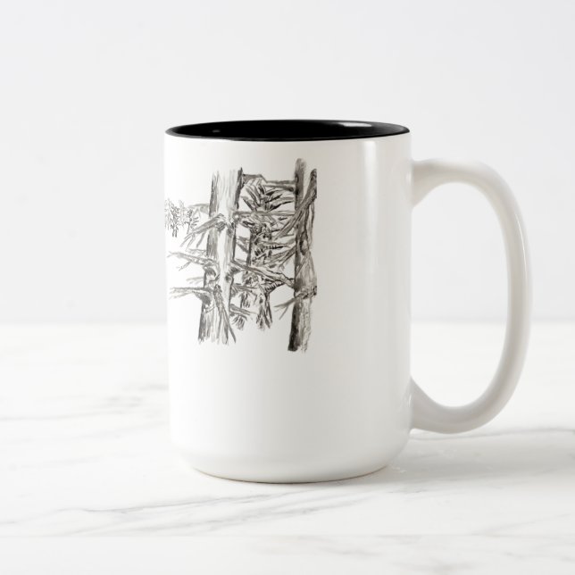Caneca De Café Em Dois Tons Seven vs Four Tree Art (Direita)