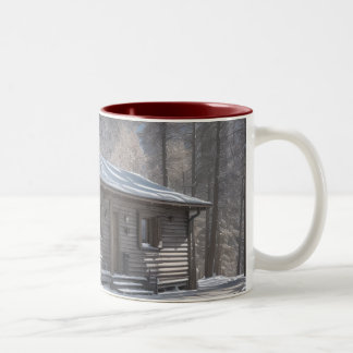 CANECA DE CAFÉ EM DOIS TONS SHACK SUR UN TAPIS BLANC