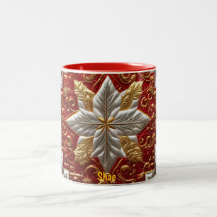 CANECA DE CAFÉ EM DOIS TONS SHAE ~ PATCHWORK ~ CHRISTMAS PADRÃO ~