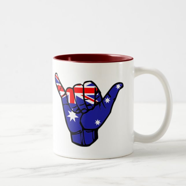 Caneca De Café Em Dois Tons Shaka Austrália Flag (Direita)