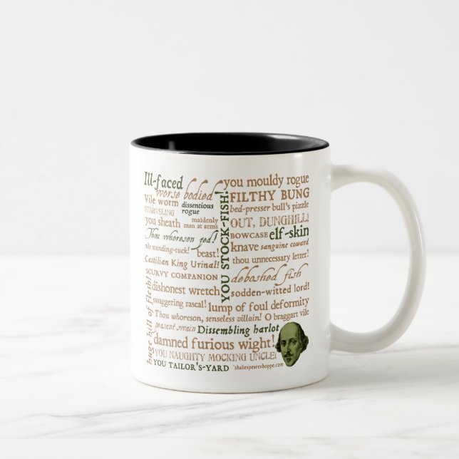 Caneca De Café Em Dois Tons Shakespeare insulta a coleção (Direita)