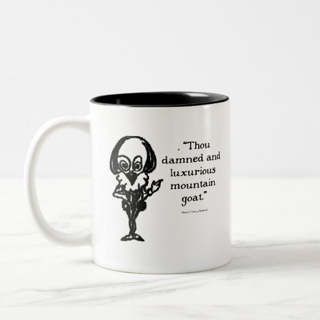Caneca De Café Em Dois Tons Shakespeare insultos Henry V (Esquerda)