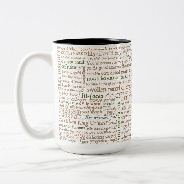 Caneca De Café Em Dois Tons Shakespeare Insults Collection (Esquerda)