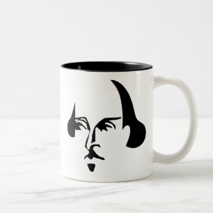 Caneca De Café Em Dois Tons Shakespeare simples