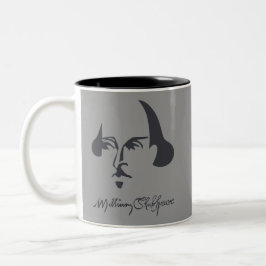Caneca De Café Em Dois Tons Shakespeare simples com assinatura
