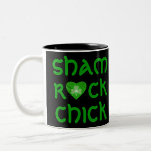 Caneca De Café Em Dois Tons Shamrock Heart 'Shamrock Pintinho' preto