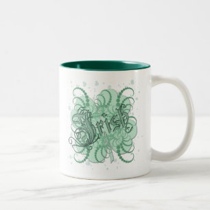 Caneca De Café Em Dois Tons Shamrock irlandês