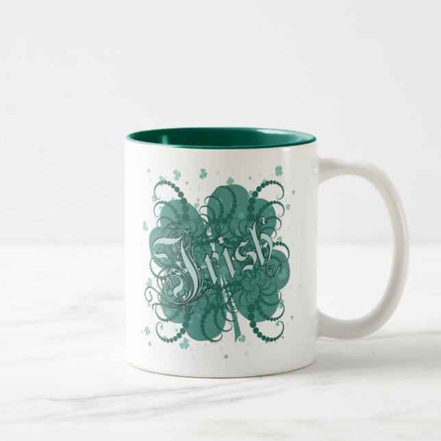Caneca De Café Em Dois Tons Shamrock irlandês (Direita)