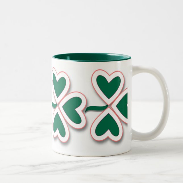 Caneca De Café Em Dois Tons Shamrock & Mais (Direita)
