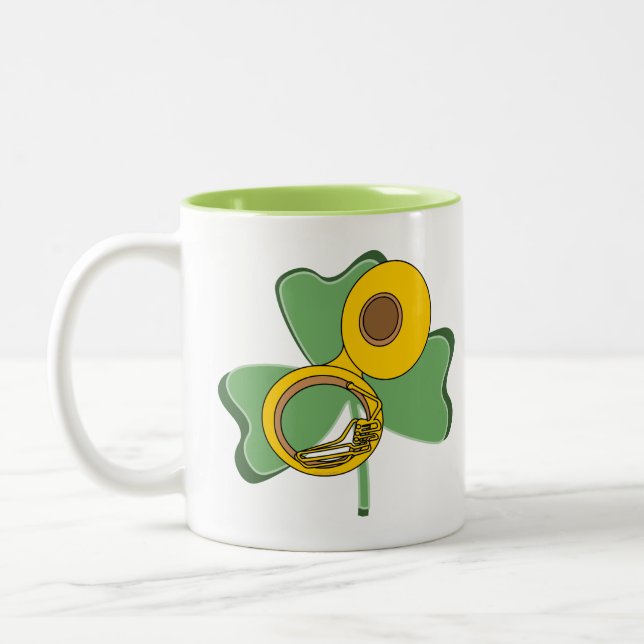 Caneca De Café Em Dois Tons Shamrock Tuba (Esquerda)