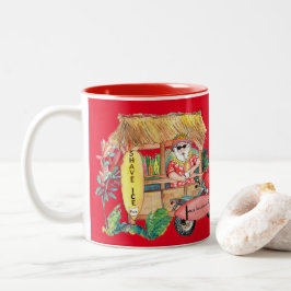 Caneca De Café Em Dois Tons Shave Ice Havaiana Papais noeis Mele Kalikimaka Mu