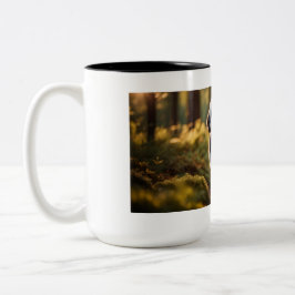 Caneca De Café Em Dois Tons Sheepadoodle Em Mata Florestal