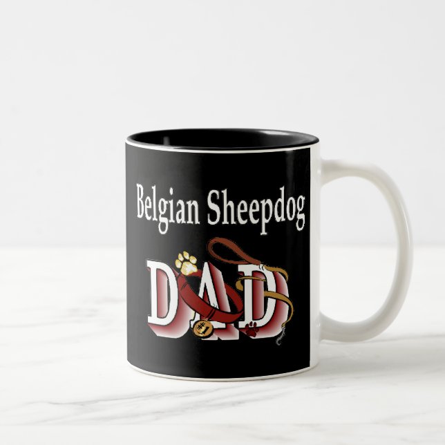 Caneca De Café Em Dois Tons Sheepdog Pai Mug belga (Direita)