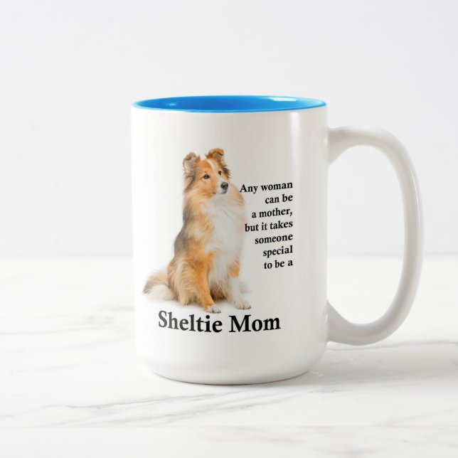 Caneca De Café Em Dois Tons Sheltie Mãe Mug (Direita)