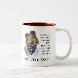 Caneca De Café Em Dois Tons Sheltie Pai nº 3 Mug