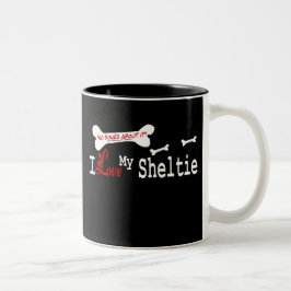Caneca De Café Em Dois Tons Shetland Sheepdog (I Love)