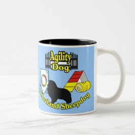 Caneca De Café Em Dois Tons Shetland Sheepdog Sheltie Agilidade