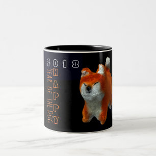 Caneca De Café Em Dois Tons Shiba Puppy 3D Cão de Arte Digital Zodiac 2T Mug
