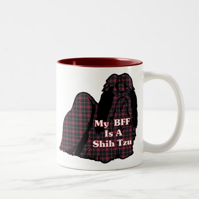 Caneca De Café Em Dois Tons Shih Tzu BFF Ofertas (Direita)
