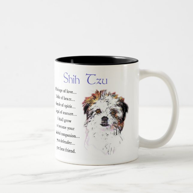 Caneca De Café Em Dois Tons Shih Tzu Lovers (Direita)