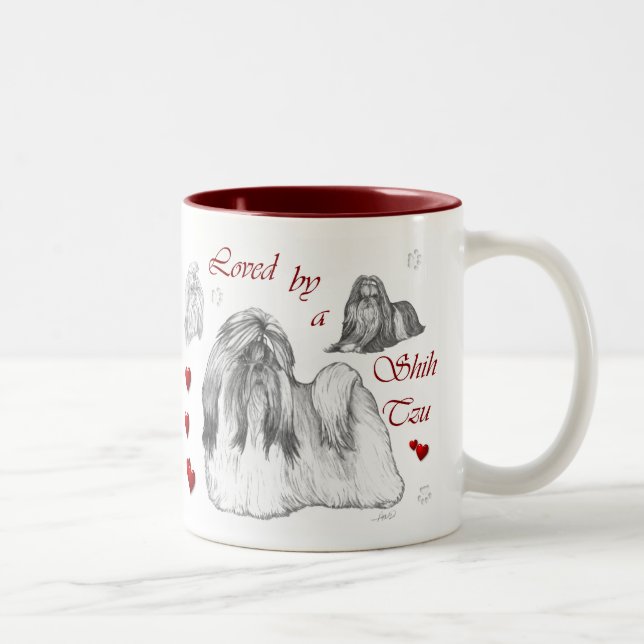 Caneca De Café Em Dois Tons Shih Tzu Lovers (Direita)