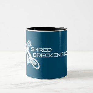 Caneca De Café Em Dois Tons Shred Breckenridge Colorado Mountain Biking