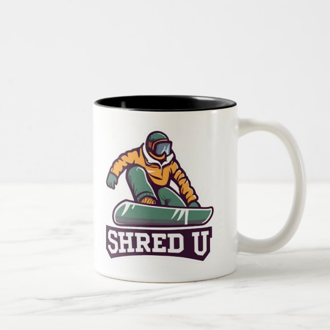Caneca De Café Em Dois Tons Shred University Snowboard (Direita)