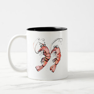 Caneca De Café Em Dois Tons Shrimps Engraçados, 'estragam o melhor', arte de