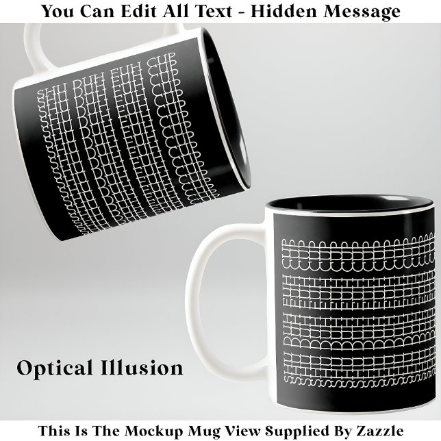 Caneca De Café Em Dois Tons Shu Duh Fuh Cup Oculta Mensagem 135WB Incomum (Criador carregado)