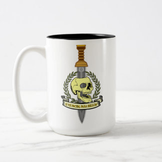 Caneca De Café Em Dois Tons Si Vis Pacem, Para Bellum.. Skull