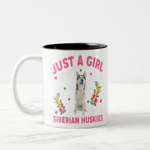 Caneca De Café Em Dois Tons Siberian Husky Lover Apenas Uma Menina Que Ama A S