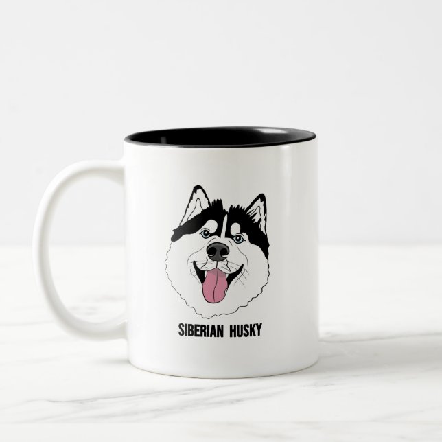Caneca De Café Em Dois Tons SIBERIAN HUSKY mugs (Esquerda)