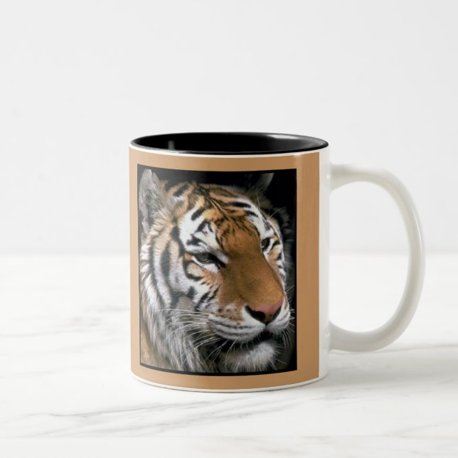 Caneca De Café Em Dois Tons Siberian Tiger Lovers Art (Direita)