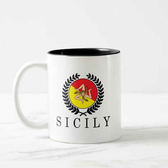 Caneca De Café Em Dois Tons Sicily Clássico (Esquerda)