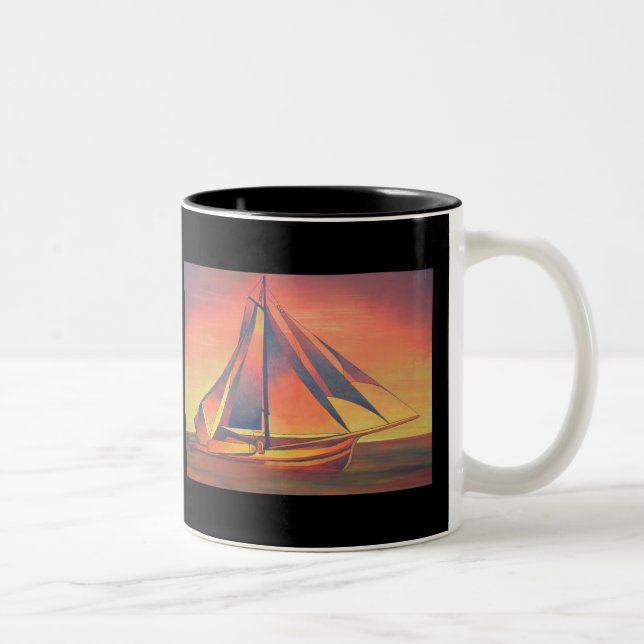 Caneca De Café Em Dois Tons Sienna Sails no Sunset (Direita)