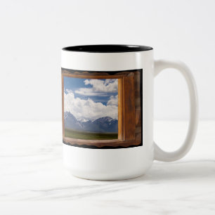 Caneca De Café Em Dois Tons Sierra Nevada Através de Janela Cabine em Preto
