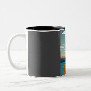 Caneca De Café Em Dois Tons Sierra Nevada National Park Espanha Vintage Minima