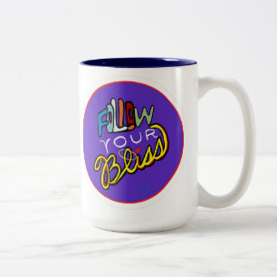 Caneca De Café Em Dois Tons Siga a sua felicidade - Impressão de arte motivaci