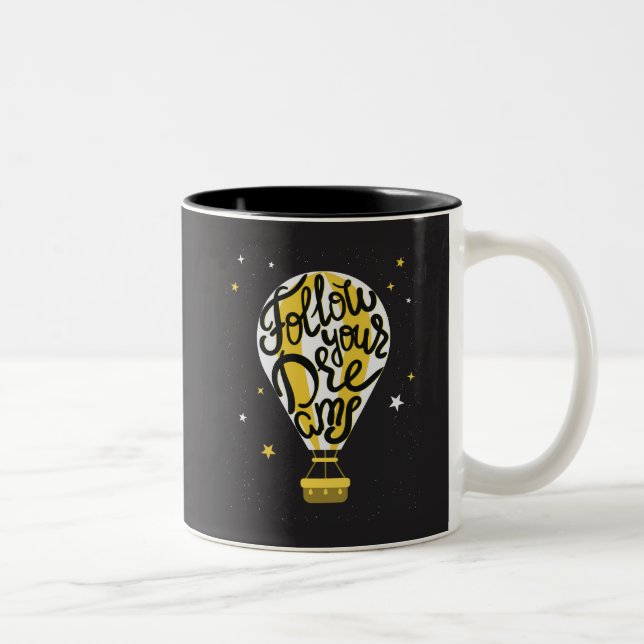 Caneca De Café Em Dois Tons Siga seu balão dos sonhos (Direita)