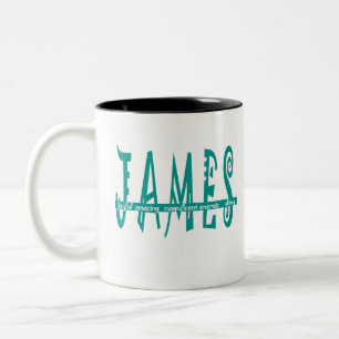 Caneca De Café Em Dois Tons &Significados ortográficos do James