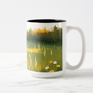 Caneca De Café Em Dois Tons Silêncio Impressionista