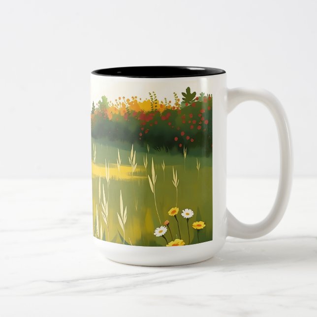 Caneca De Café Em Dois Tons Silêncio Impressionista (Direita)