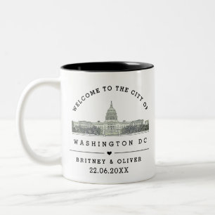 Caneca De Café Em Dois Tons Silhueta de Washington DC – Favor de casamento per
