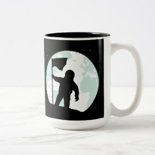 Caneca De Café Em Dois Tons Silhueta do astronauta