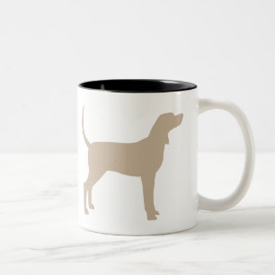 Caneca De Café Em Dois Tons Silhueta do Coonhound (tan)
