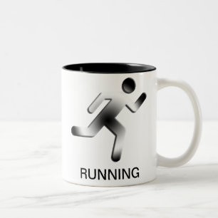 Caneca De Café Em Dois Tons Silhueta Running do homem