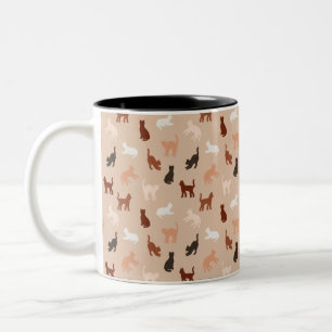 Caneca De Café Em Dois Tons Silhute de gato